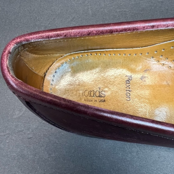 Allen Edmonds Men's Size 10 C Burgundy Leather Loafers Made In USA - Picture 5 of 9
